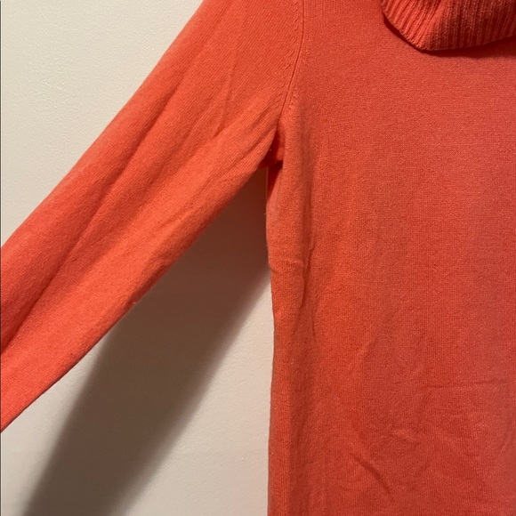 TALBOTS Pure Cashmere Knit Cowl Neck Sweater Tunic Coral Women’s Small EUC - Picture 5 of 8